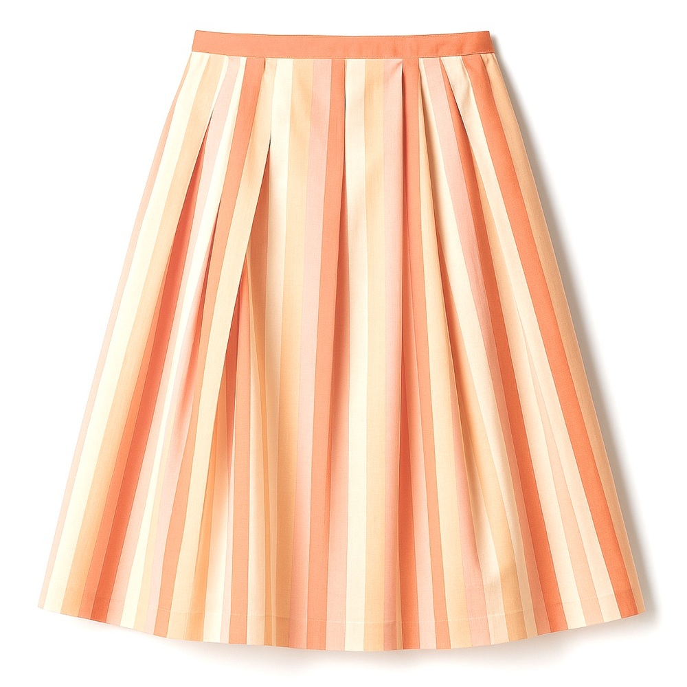 Club Monaco Striped Cotton Midi Skirt